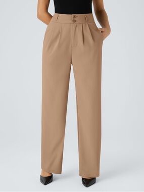 Halara Flex™ High Waisted Zipper Pocket Shirred Straight Leg Work Pants SOLD OUT